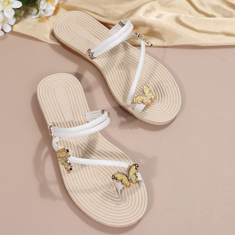 Butterfly Flat Shoes Summer Sandals Flip Flops Beach