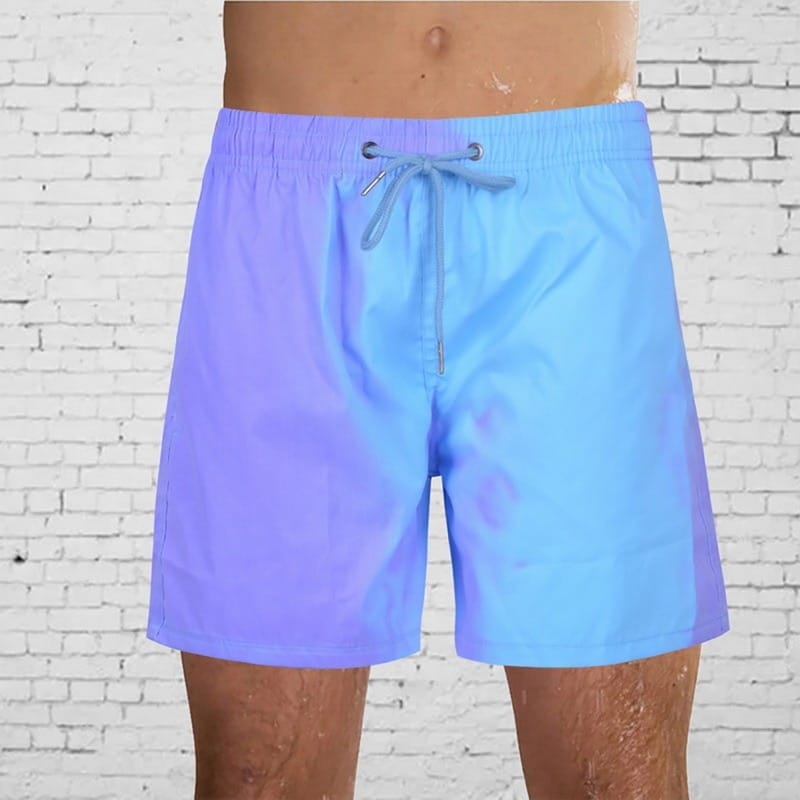 Pantalones cortos de playa mágicos con cambio de color, bañadores para hombre