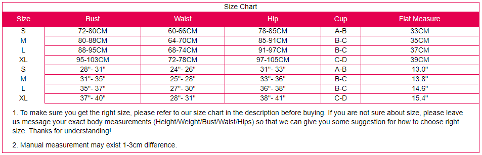 Contrast Brazilian String Triangle Thong Bikini Swimsuit Size Chart
