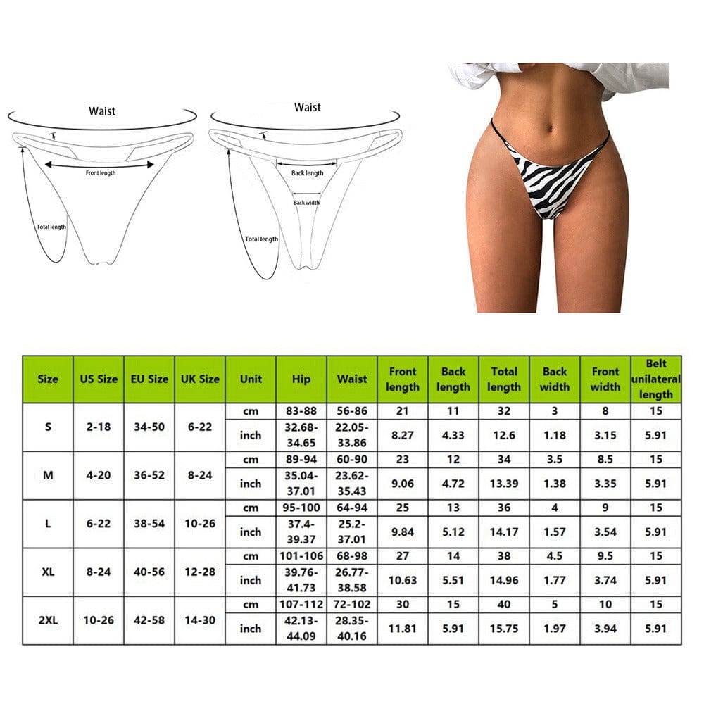Cotton G String Women Panties Sexy Thong Briefs Size Chart