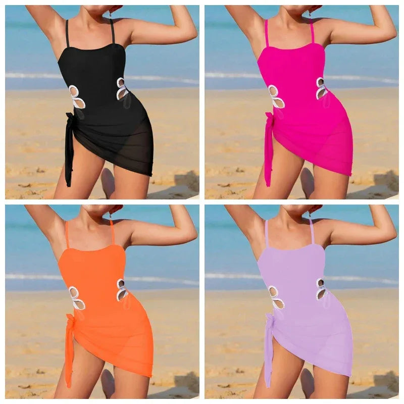 Girls_One_Piece_Swimdress_with_Wrap_Skirt_and_Floral_Cut_Outs - Sunnybikinis