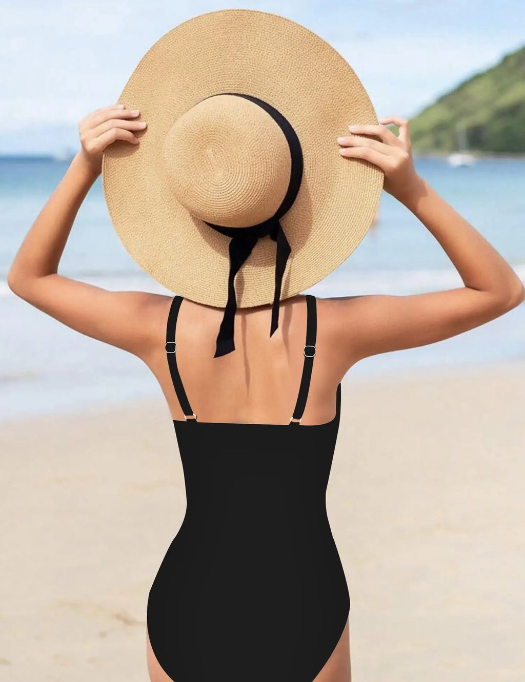 Girls_One_Piece_Swimdress_with_Wrap_Skirt_and_Floral_Cut_Outs_Black2 - Sunnybikinis
