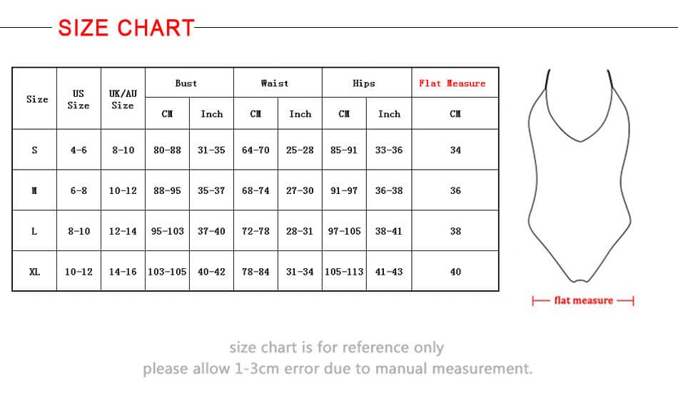 Halter Neck Push Up High Waist One Piece Swimsuit Size Chart
