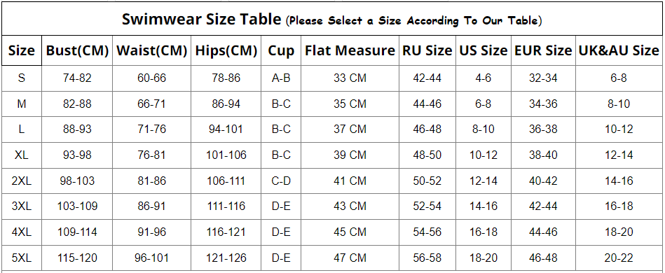 Leaves Printed High Waisted Neck Bikini Swimsuit Size Chart