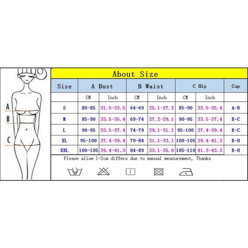 Leopard High Waisted Cheeky Bikini Swimsuit Size Chart