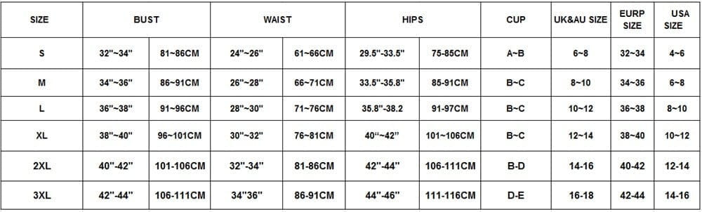 Leopard Long Sleeve Mesh Three Piece Bikini Swimsuits Size Chart