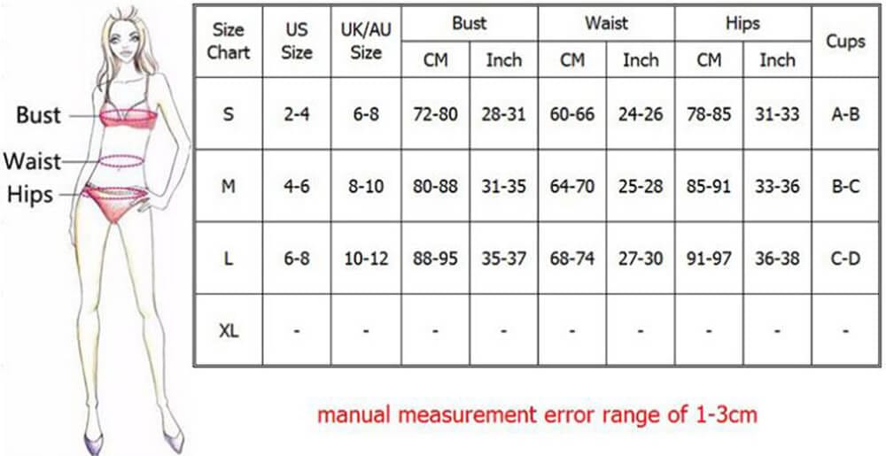Multi Color Knitted Rainbow Striped Off Shoulder Crochet Bikini Size Chart