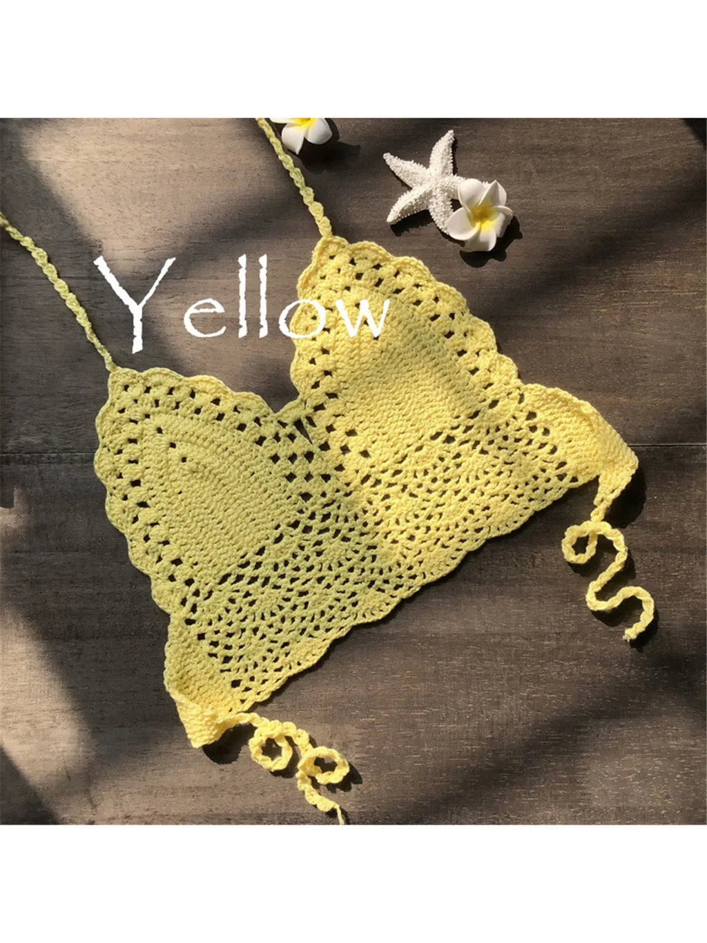 Crochet Knitted Hollow‑Out Bikini Top for Women - Sunnybikinis