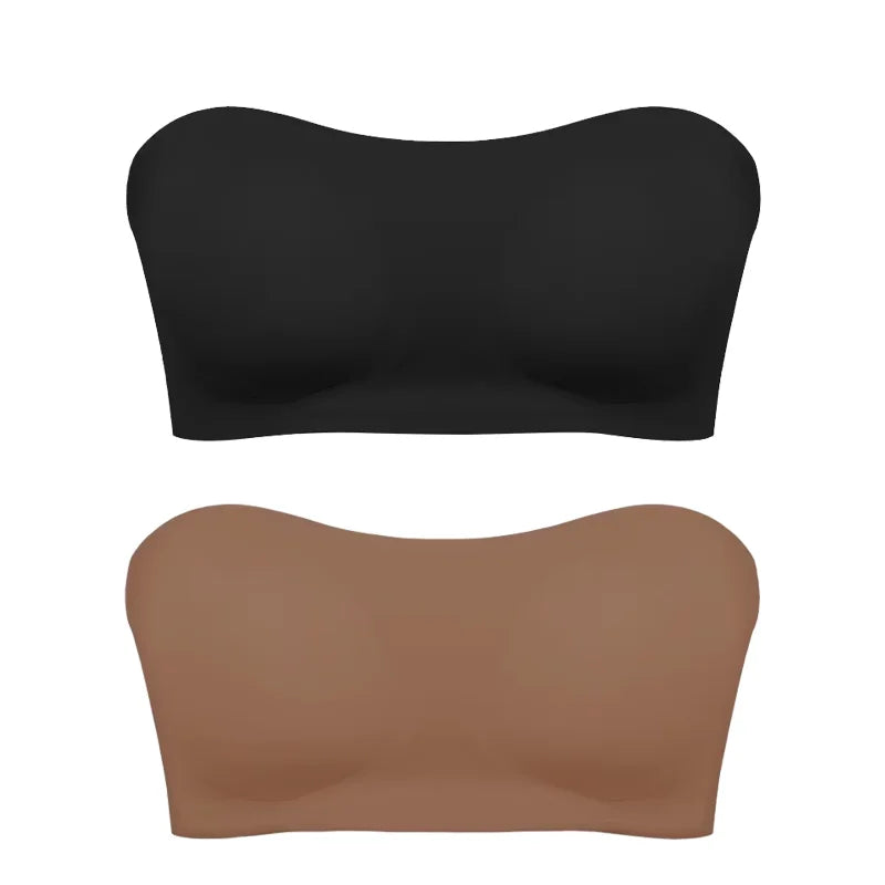 Strapless Push‑Up Ice Silk Bra – Invisible Beauty Back