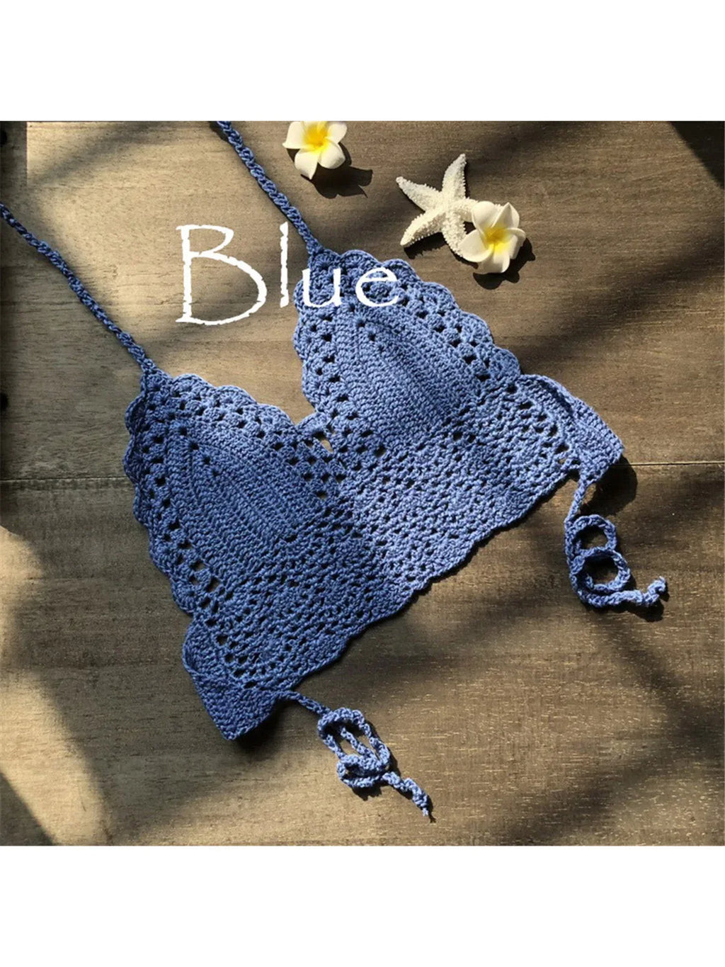Crochet Knitted Hollow‑Out Bikini Top for Women - Sunnybikinis