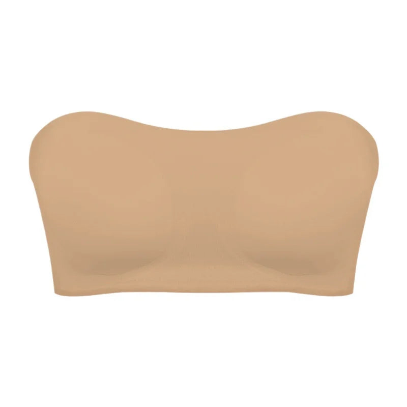 Strapless Push‑Up Ice Silk Bra – Invisible Beauty Back