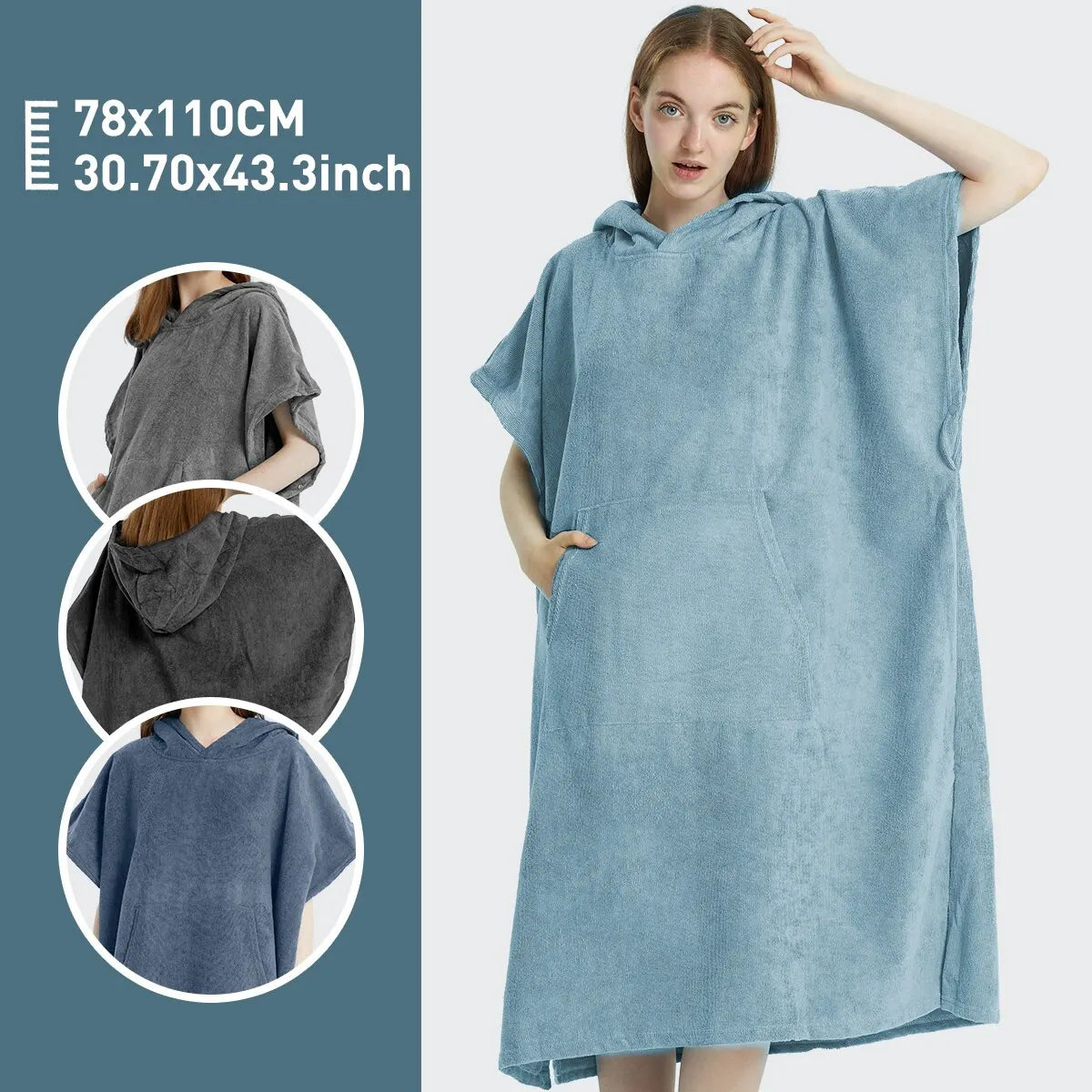Surf Poncho Towel Hoodie – Quick‑Dry Microfiber Beach Robe