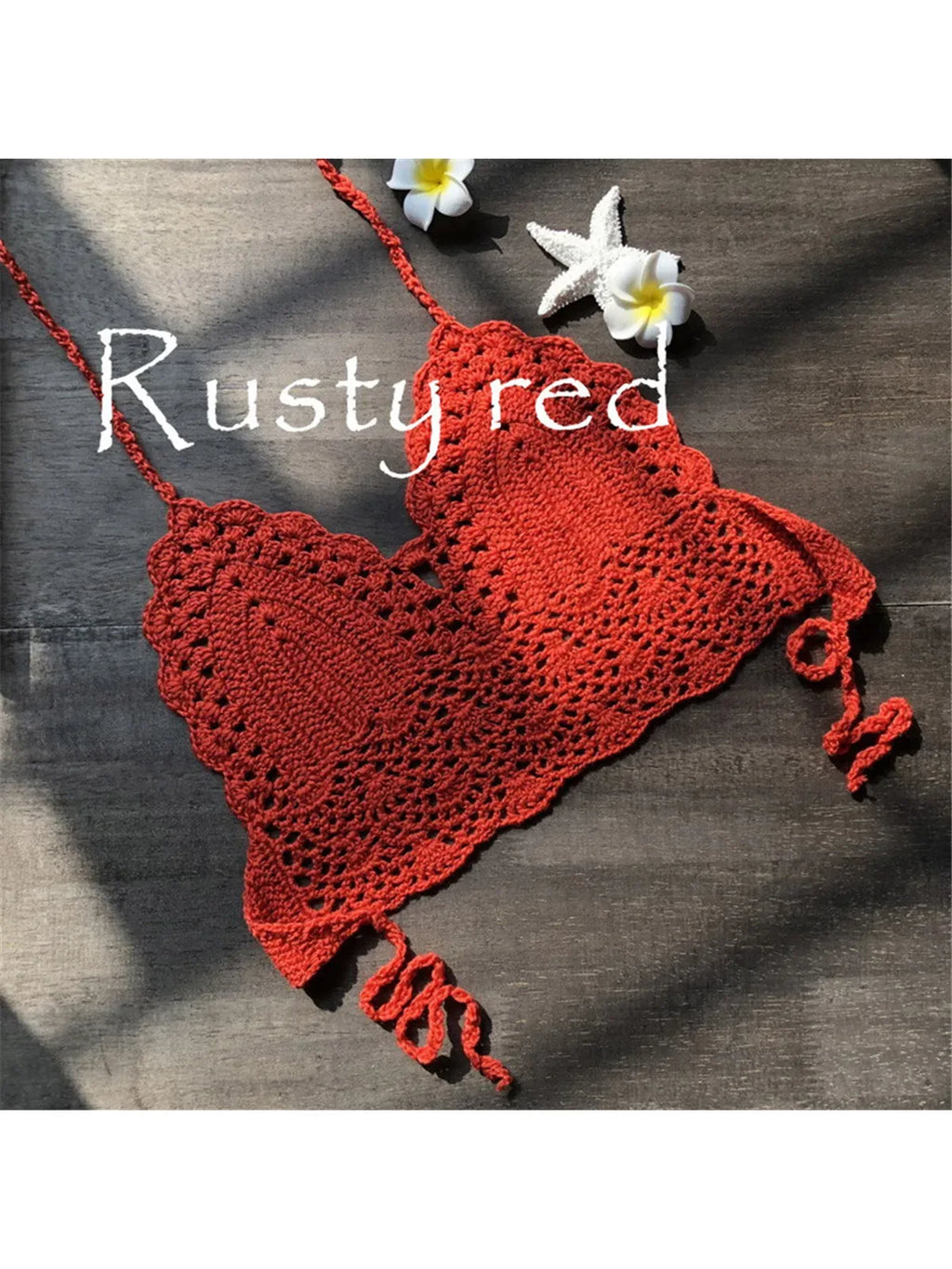 Crochet Knitted Hollow‑Out Bikini Top for Women - Sunnybikinis