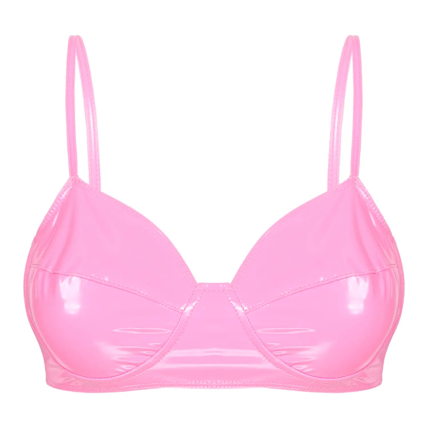 Women’s Patent Leather Wet Look Bralette