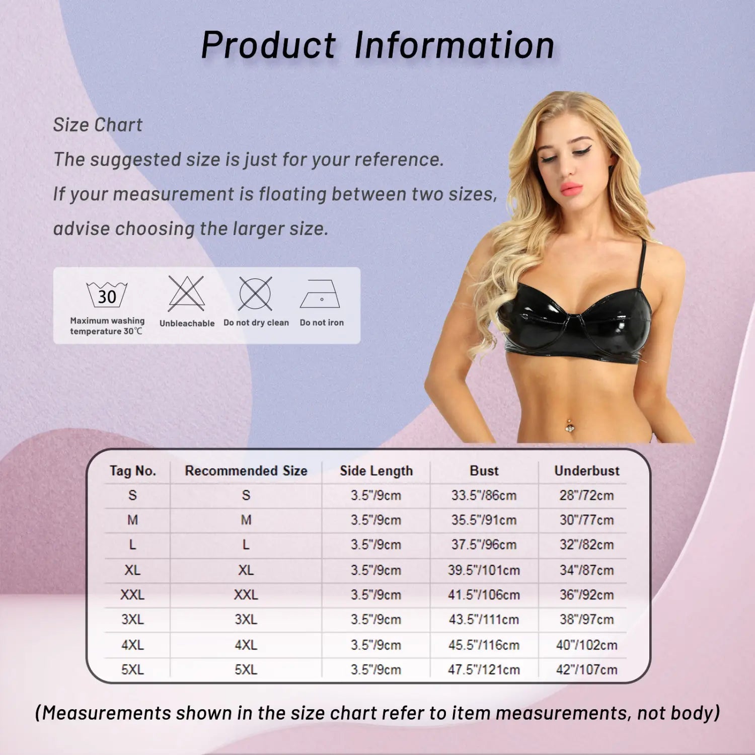 Women’s Patent Leather Wet Look Bralette