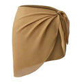 khaki chiffon sarong wrap with side knot laid flat