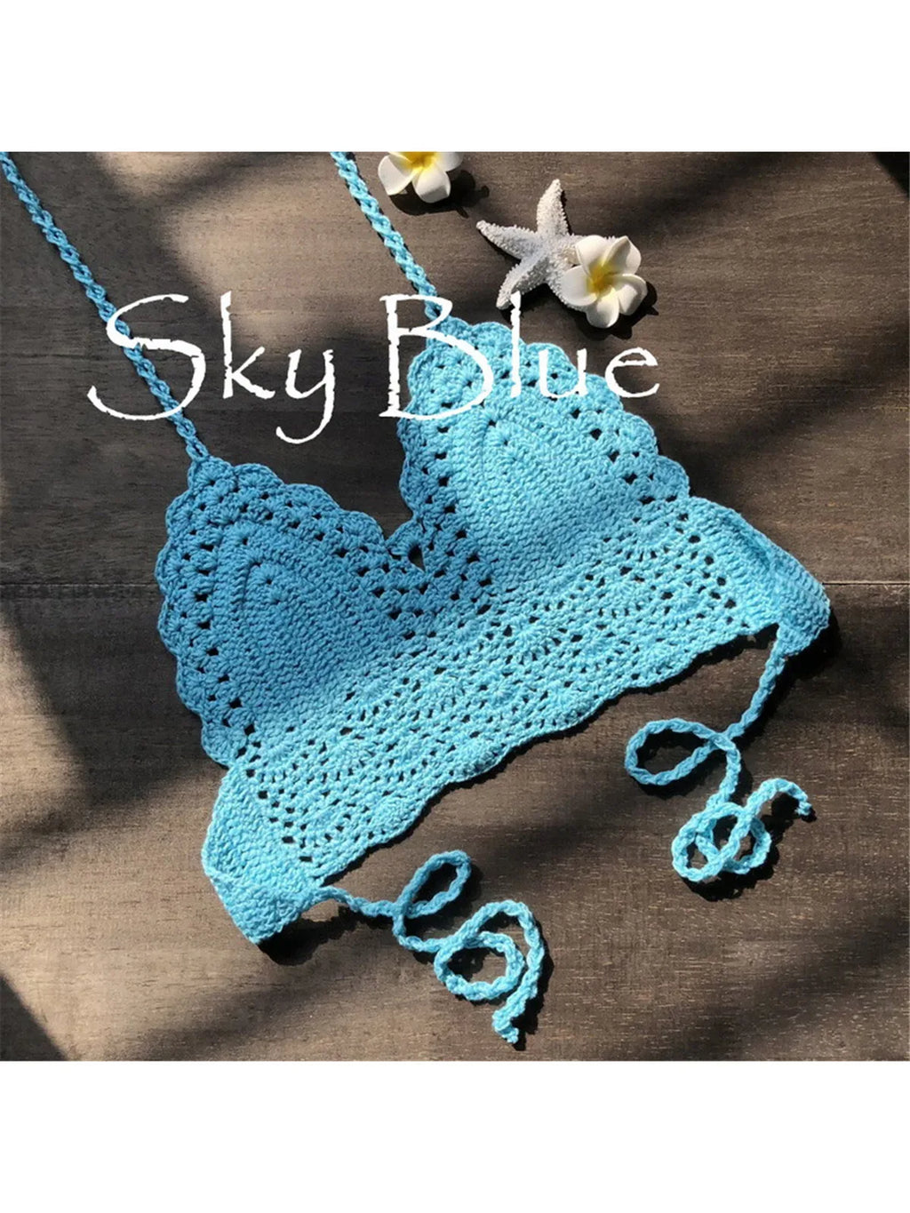 Crochet Knitted Hollow‑Out Bikini Top for Women - Sunnybikinis