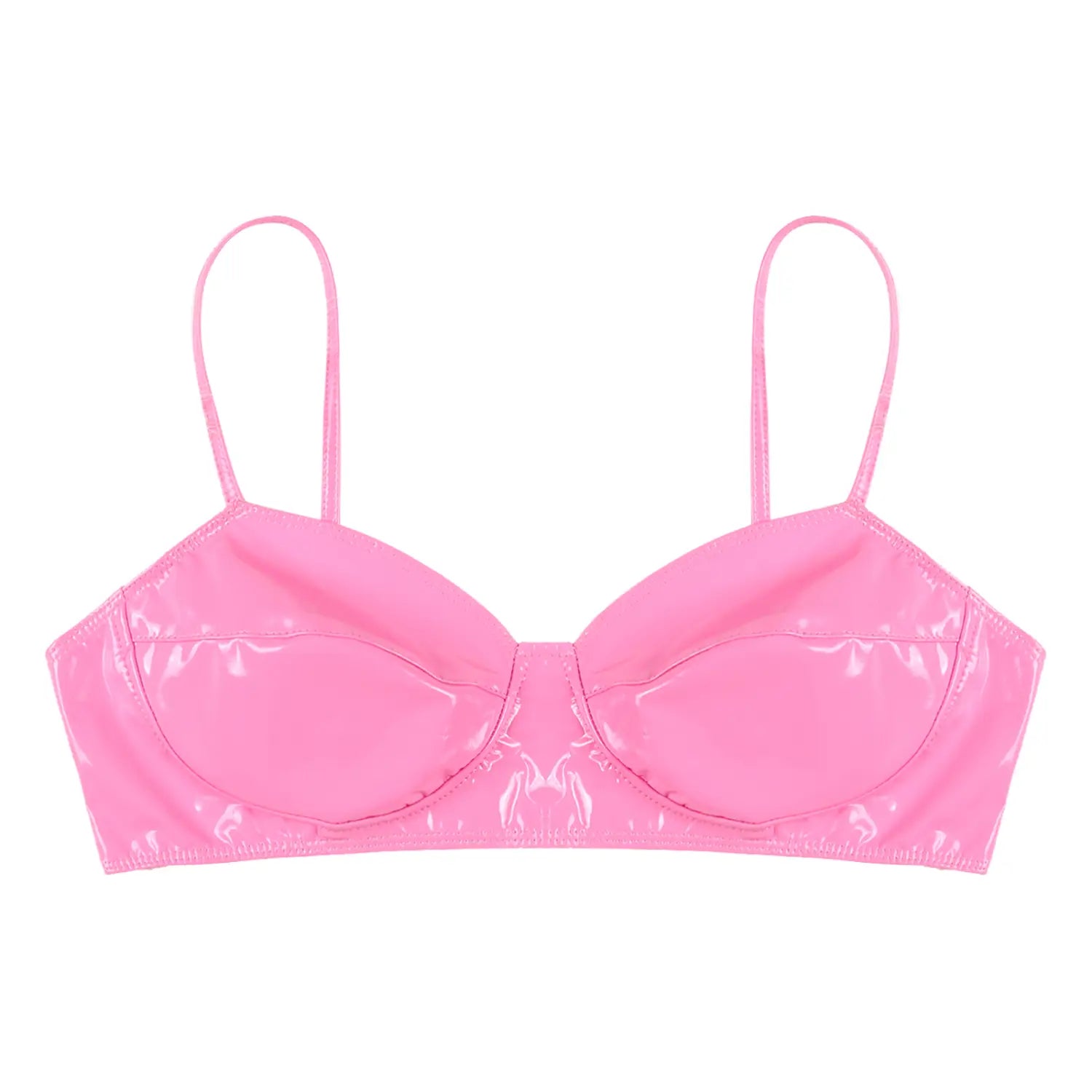 Women’s Patent Leather Wet Look Bralette