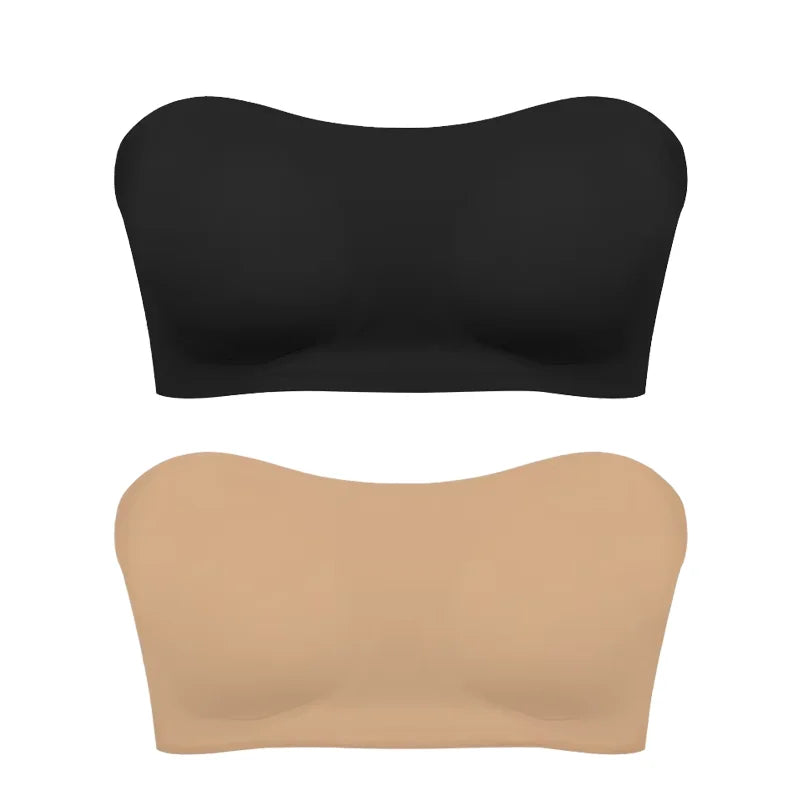 Strapless Push‑Up Ice Silk Bra – Invisible Beauty Back