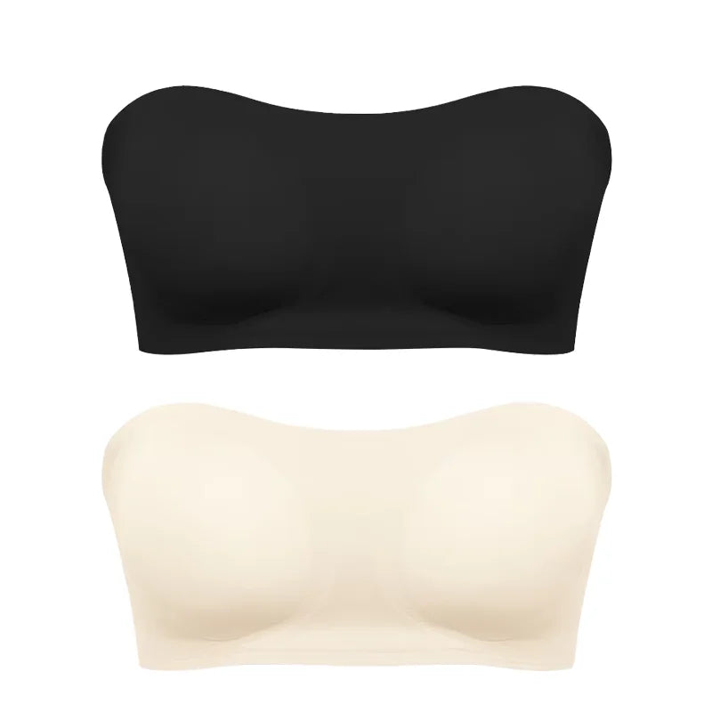 Strapless Push‑Up Ice Silk Bra – Invisible Beauty Back