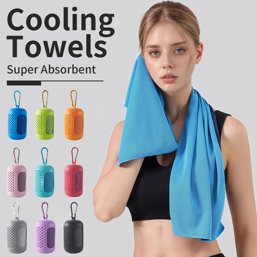 Portable Cooling Towel with Silicone Case – Beach Accessory