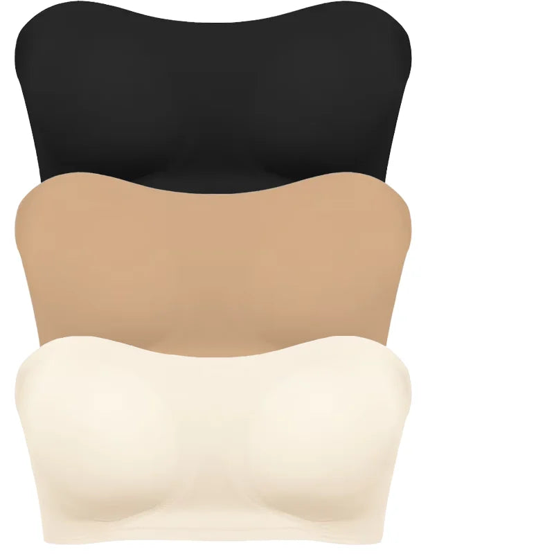 Strapless Push‑Up Ice Silk Bra – Invisible Beauty Back