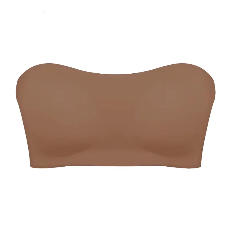 Strapless Push‑Up Ice Silk Bra – Invisible Beauty Back