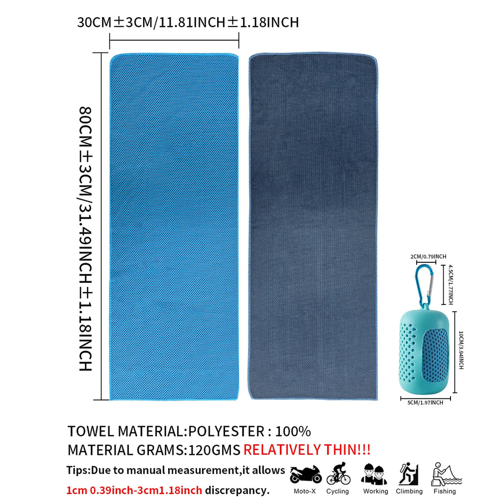 Portable Cooling Towel with Silicone Case – Size