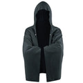 Cooling Hooded Beach Poncho Cover‑Up with UV Protection - Black