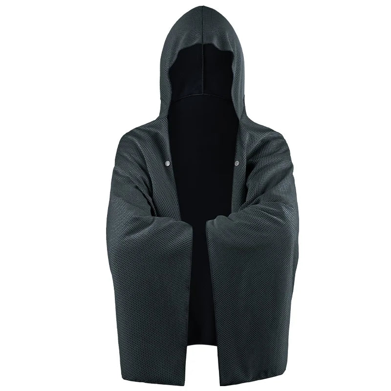 Cooling Hooded Beach Poncho Cover‑Up with UV Protection - Black
