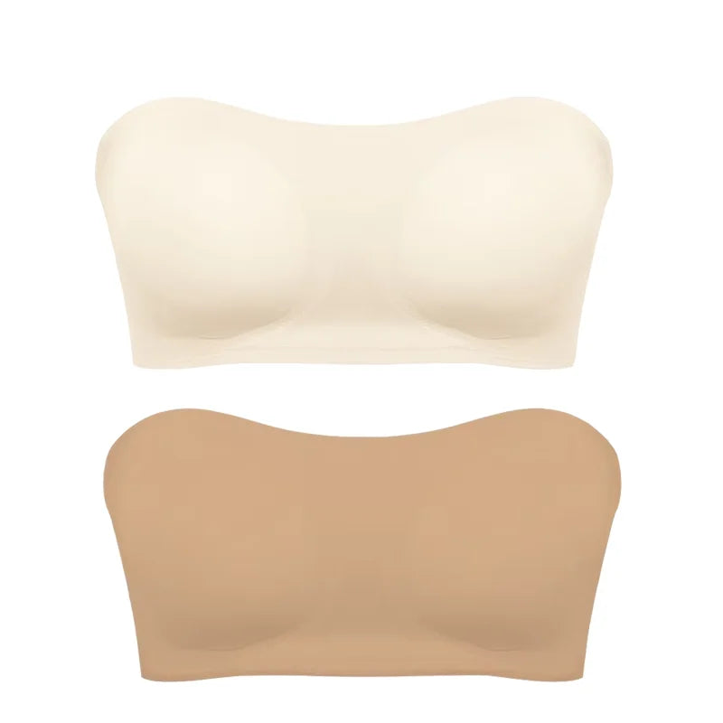 Strapless Push‑Up Ice Silk Bra – Invisible Beauty Back