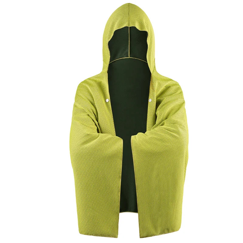 Cooling Hooded Beach Poncho Cover‑Up with UV Protection - Yellow