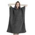Surf Poncho Towel Hoodie – Quick‑Dry Microfiber Beach Robe - Dark Grey