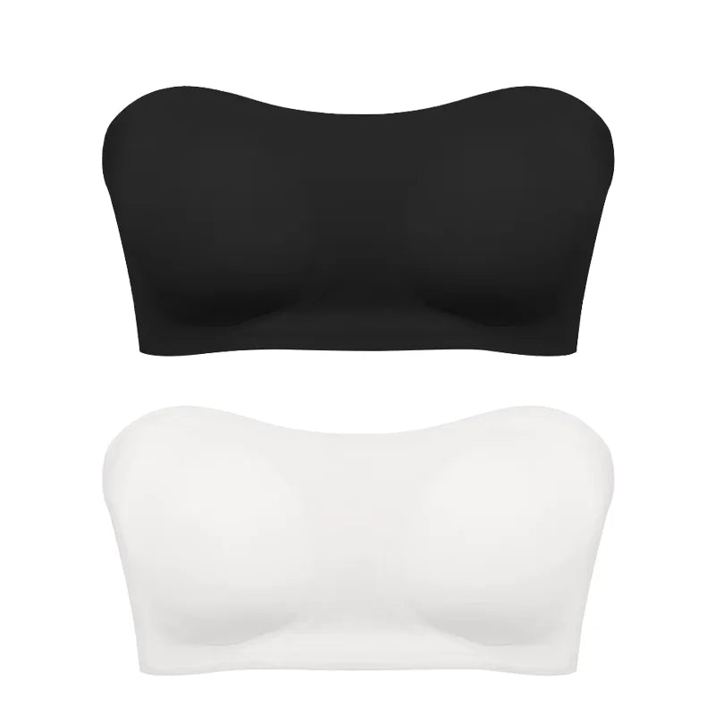 Strapless Push‑Up Ice Silk Bra – Invisible Beauty Back