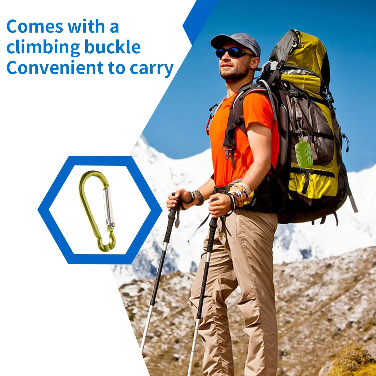 Portable Cooling Towel with Silicone Case – Comes with a climbing buckle
Convenient to carry