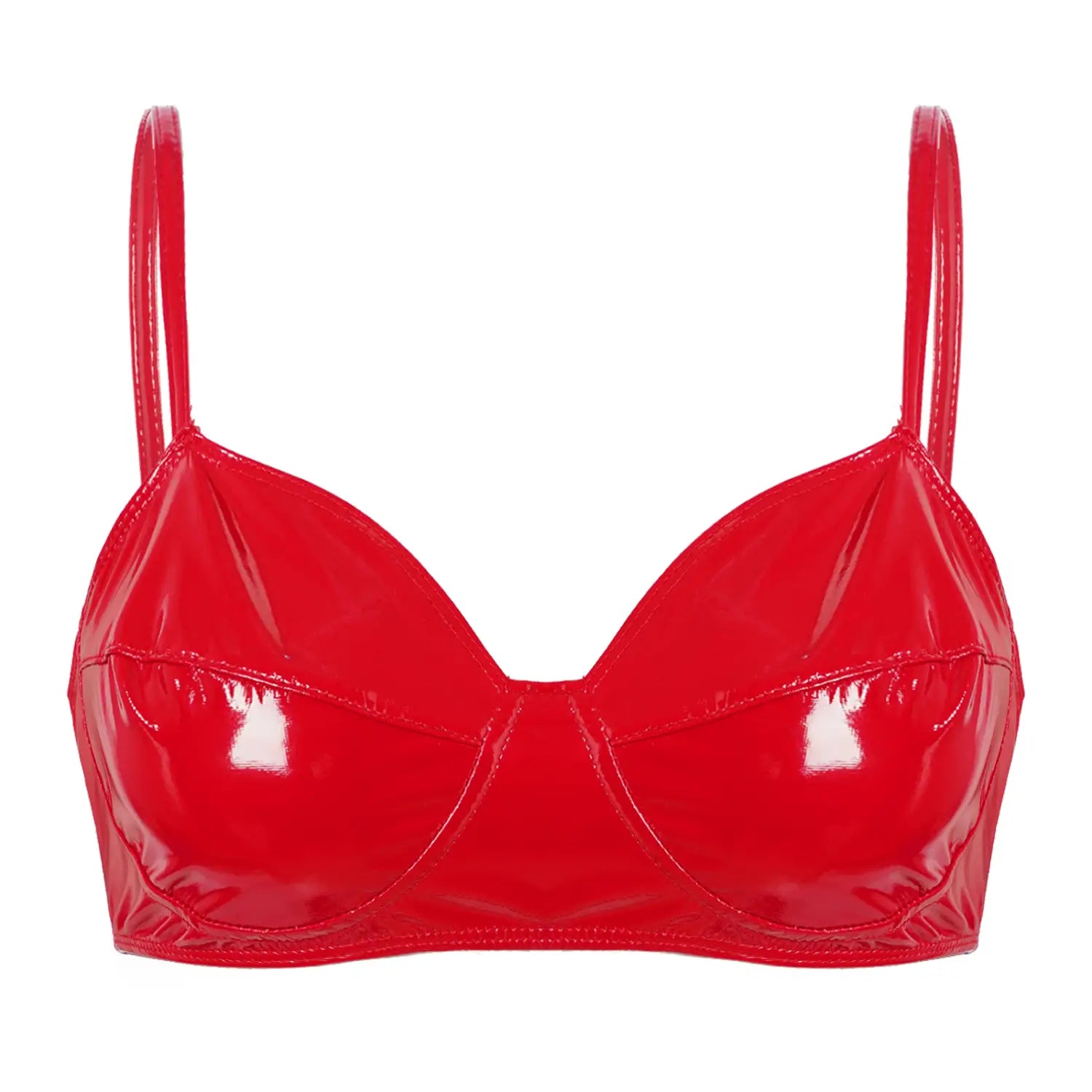 Women’s Patent Leather Wet Look Bralette