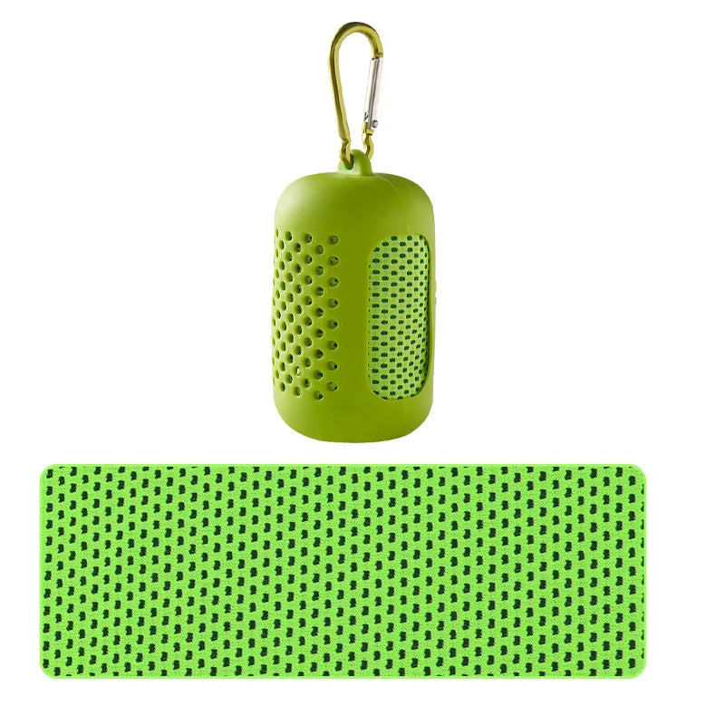 Portable Cooling Towel with Silicone Case – Green