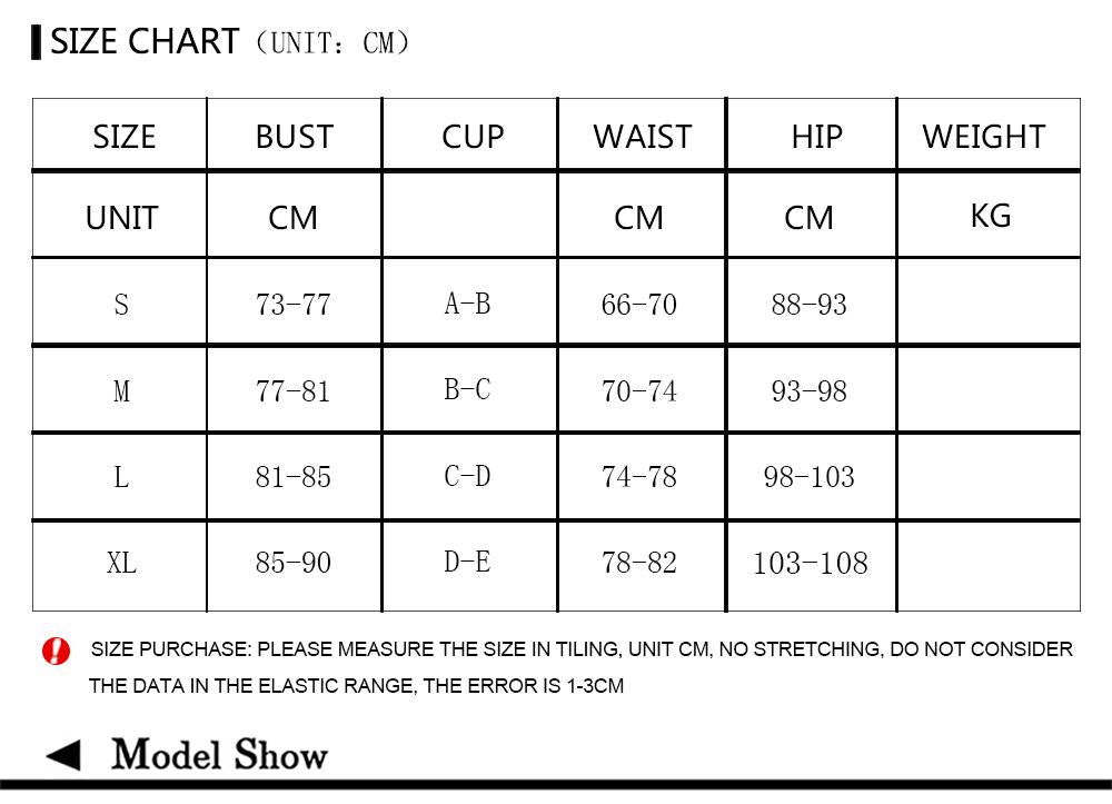 Sexy High Leg Strappy Brazilian Thong Bikini Swimsuit Size Chart