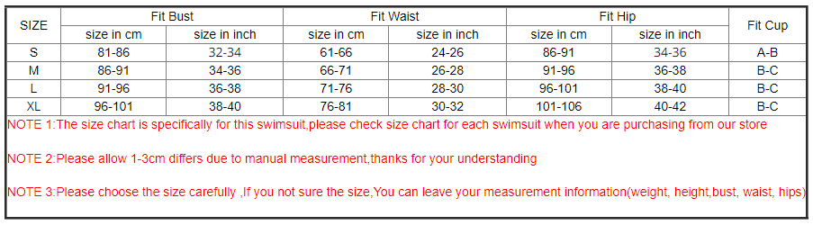 Sexy Solid Ribbed Push Up High Waisted Bikini Swimsuit Size Chart