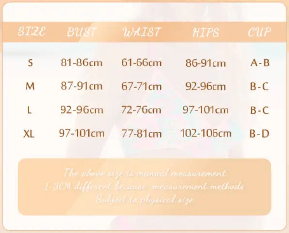 Sexy Patchwork Triangle Push Up Mini String Thong Bikini Swimsuit Size Chart