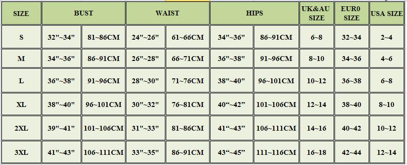 Sexy long sleeve Low Back High Neck Rash Guard Size Chart
