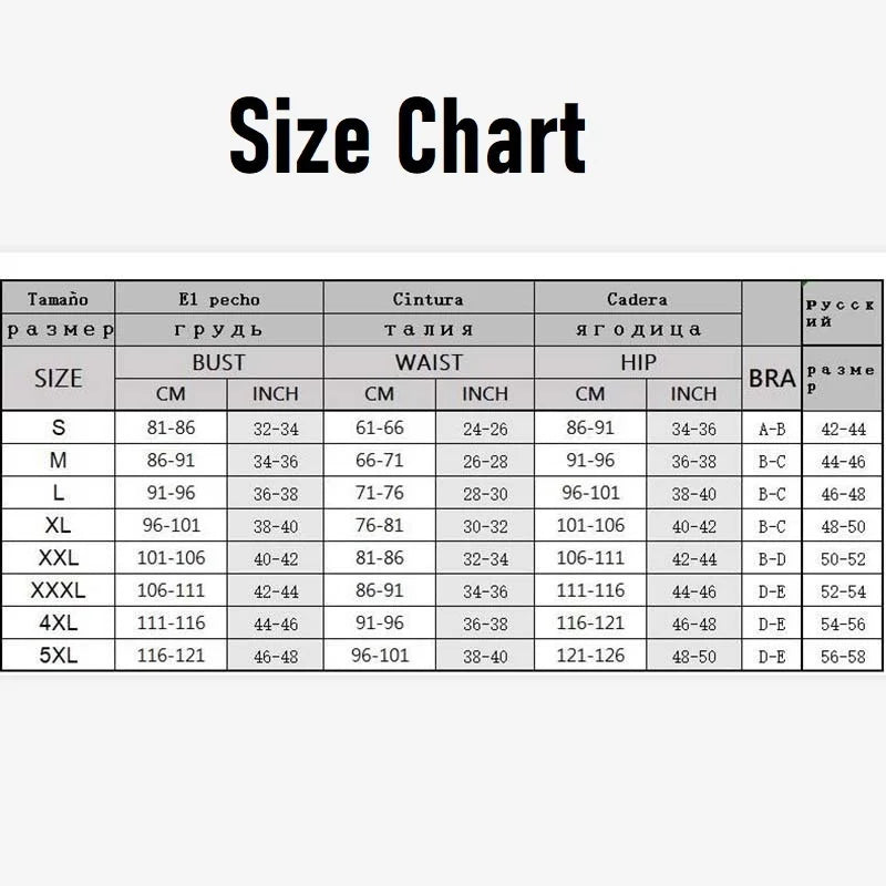 Size chart for the pink gingham bikini set showing bust waist and hip measurements