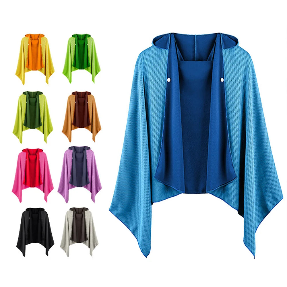 Cooling Hooded Beach Poncho Cover‑Up with UV Protection