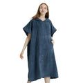 Surf Poncho Towel Hoodie – Quick‑Dry Microfiber Beach Robe - Dark Blue