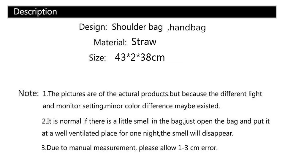 Summer Round Straw Tote Handbag with Zipper Closure