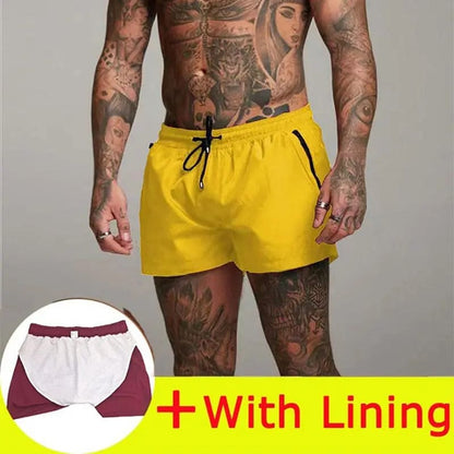 2022 New Mens Swimwear Swim Trunks - Bright yellow Lining / S(ASIA) On sale