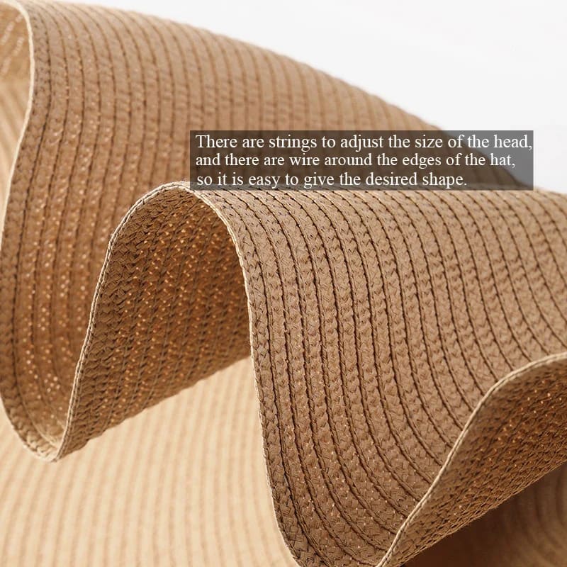 70cm Wide-Brim Foldable Beach Sun Hat - On sale