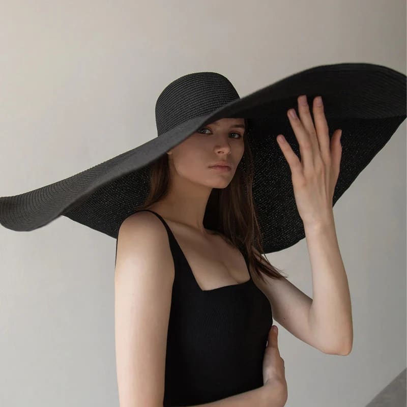 70cm Wide-Brim Foldable Beach Sun Hat - On sale