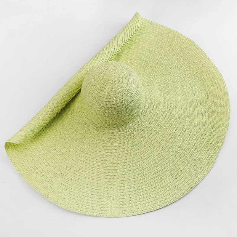 70cm Wide-Brim Foldable Beach Sun Hat - Figure color / 54-57cm On sale
