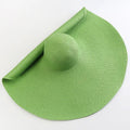 70cm foldable beach sun hat in green with wide brim and dome crown